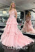 Elegant Tulle And Lace Off Shoulder sleeveless A-Line Long Prom Dresses, PDS0926