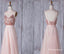 Pink Spaghetti Straps V Neck Sleeveless Bridesmaid Dresses With Sequin, TYP1809