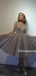 Charming V-neck Long Sleeve A-line Homecoming Dresses, HDS0057