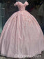 Elegant Pink Tulle Sweetheart Ball Gown Long Prom Dresses With Applique,PDS0412