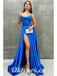 Sexy Satin Spaaghetti Straps sleeveless Lace Up Back Side Slit A-Line Long Prom Dresses, PDS0927