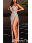 Sexy And Charming Sequin V-Neck Side Slit Sheath Long Floor Length Prom Dresses,PDS0354