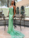 Sexy Charming Sequin Halter Criss Cross Mermaid Long Prom Dresses ,PDS0370