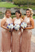 Gold Sequin Mermaid Halter Cheap Long Bridesmaid Dresses Online, TYP0456