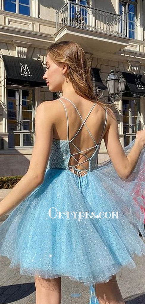 Charming Tulle A-line Short Simple Homecoming Dresses, HDS0048