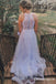 Jewel Neck Appliques Lavender Long Cheap Prom Dresses, TYP1892