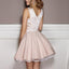 Pink Deep V-neck Sexy Appliques Short Junior Homecoming Dresses Online, TYP1106