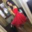 Simple Off-Shoulder Short Cheap Red Homecoming Party Dresses Online, TYP1085