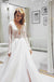 Long Sleeve Sexy V-neck Side Slit A-line Long Cheap Wedding Dresses, WDS0052