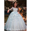 Lovely Tulle 3/4 Sleeve A-Line Flower Girl Dresses, FGS0034