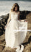 A-Line Illusion Neck Sweep Train Chiffon Wedding Dress with Lace, TYP0919