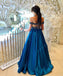 Sexy Off the Shoulder Beading Long Cheap Teal Prom Dresses, TYP1716