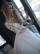 New Arrival V-neck A-line Tulle Lace Long Sleeve Wedding Dresses, WDS0082