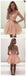 Champagne Lace Long Sleeves Illusion Short Cheap Homecoming Dresses, CM545