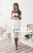 Two Piece Off-the-Shoulder White Lace Homecoming Party Dresses, TYP0964