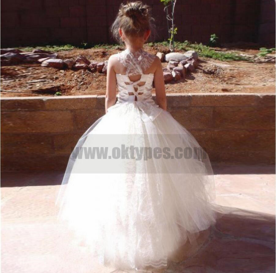 Satin Tulle Lace Flower Girl Dresses, Lovely Tutu Dresses, TYP0806