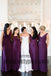 A line Bridesmaid Dresses, Purple Bridesmaid Dresses, Long Bridesmaid Dresses With Bodice Sleeveless V-Neck, TYP0448