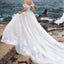 Beautiful V-neck Off Shoulder Cathedral Train Lace Elegant Wedding Dresses, WDS0111