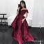 Dark Red Mermaid Off Shoulder Women Formal Evening Prom Dresses, TYP1617