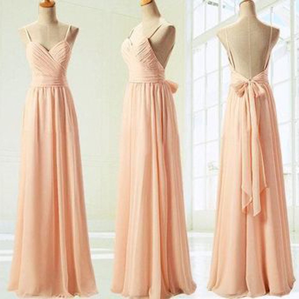 Popular Junior Pretty Chiffon Sweet Heart Backless Floor-Length Maxi Cheap Bridesmaid Dresses, TYP0171