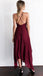 Simple Dark Red High How Side Slit Cheap Homecoming Dresses 2018, CM512