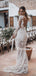 Popular Bateau Long Sleeves Lace Mermaid Long Cheap Wedding Dresses, WDS0041