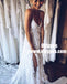 A-Line Straps Backless Court Train Lace Beach Wedding Dresses, TYP0858