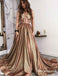 Champagne Sweetheart Sequin Long Appliques Evening Gowns Prom Dresses, TYP1697