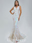 Elegant Special Fabric Spaghetti Straps V-Neck Sleeveless Mermaid Long Prom Dresses,PDS0461