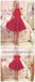 Short Sleeves Simple Cheap Short Red Homecoming Dresses Online, CM534