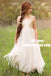 A-Line Square Neck White Tulle Flower Girl Dress with Sequined Flowers, TYP0968