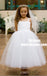 Ball Gown Straps Ankle Length White Flower Girl Dress with Lace, TYP0928