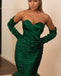 Sweetheart New Arrival Sleeveless Green Satin Mermiad Long Cheap Formal Prom Dresses, PDS0058