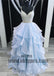 Long Floor Length Tulle Prom Dresses, Spaghetti Strap Prom Dresses, Beading Prom Dresses, Ruffles Prom Dresses, TYP0338