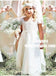 A-Line Square Cap Sleeves White Tulle Flower Girl Dress with Sash Lace, TYP0868