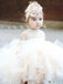 Ball Gown Bateau Long Sleeves Short Tulle Cute Flower Girl Dress with Lace, TYP1010