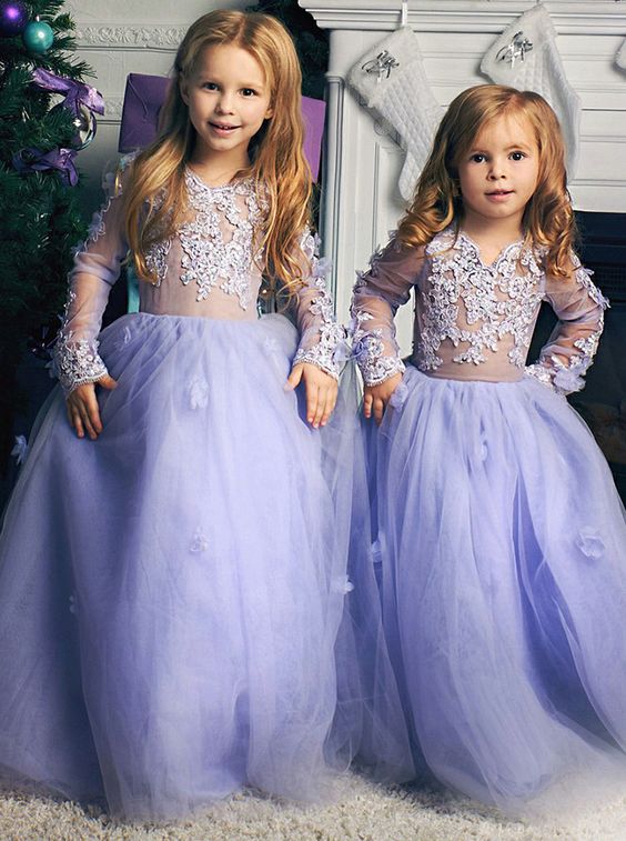 Princess Off Shoulder Long Cheap Chiffon Junior Bridesmaid Flower Girl Dresses, TYP1031