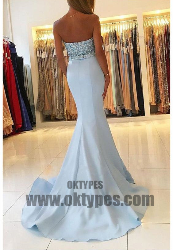 Long Floor Length Prom Dresses, Beading Prom Dresses, Sweetheart Prom Dresses, Backless Prom Dresses, TYP0348