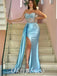 Sexy Satin Sweetheart Sleeveless Side Slit Mermaid Long Prom Dresses With Applique And Rhinestone ,PDS0788