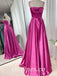 Sexy Satin Spaghetti Straps Criss Cross Lace Up A-line Long Prom Dresses,PDS0767