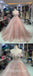 Elegant Tulle Off Shoulder V-Neck Sleeveless A-Line Long Prom Dresses/Ball Gown With Beading,PDS0696