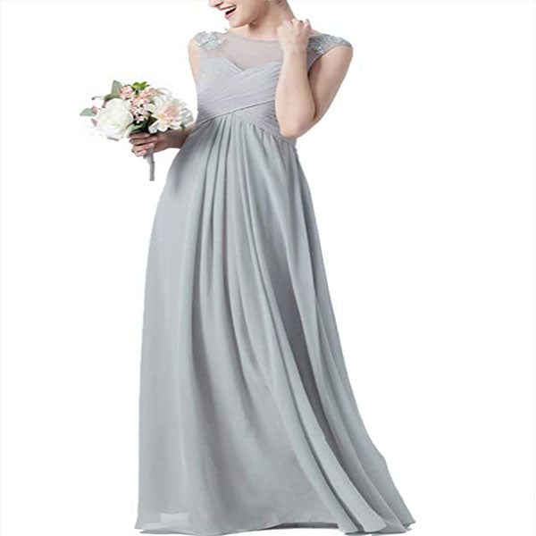 Chiffon Sleeveless A-line Floor Length Long Bridesmaid Dresses, BDS0173