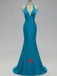 Teal V Neck Side-Slit Cheap Long Bridesmaid Dresses Online, TYP0399