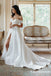 Elegant Off Shoulder Satin Long Cheap Ball Gown Wedding Dresses, TYP1984