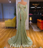 Gorgeous Charming Special Fabric Off Shoulder Long Sleeves Side Slit Mermaid Long Prom Dresses,PDS0590