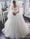 Romantic Ball Gown Sweetheart White Tulle Wedding Dresses with Appliques, TYP1946