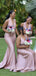 Mismatched Sexy Soft Satin V-Neck Sleeveless Mermaid Floor Length Bridesmaid Dressses, BDS0251