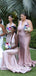 Mismatched Sexy Soft Satin V-Neck Sleeveless Mermaid Floor Length Bridesmaid Dressses, BDS0251