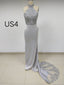 Grey Halter Long Cheap Prom Dresses with Beaded_US4, SO022