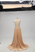 Sexy Gold Halter V-neck Backless Long Cheap Bridesmaid Dresses Online, TYP1074